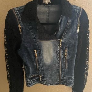 Adore jean jacket.  Barely worn!  On the snaller size of large.